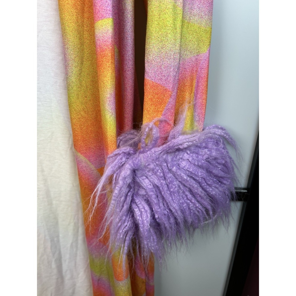 NWT Elsie & Fred Albufeira Longline Cardigan Faux Fur Trim 70s Festival Duster L - Picture 5 of 8